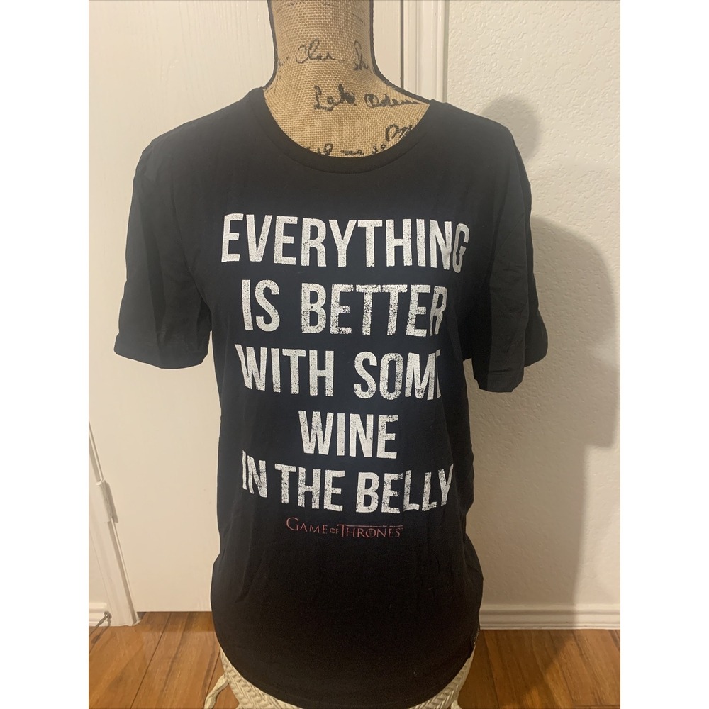 Game Of Thrones HBO Medium Men's T Shirt NWOT Everything Is Better With Some Win